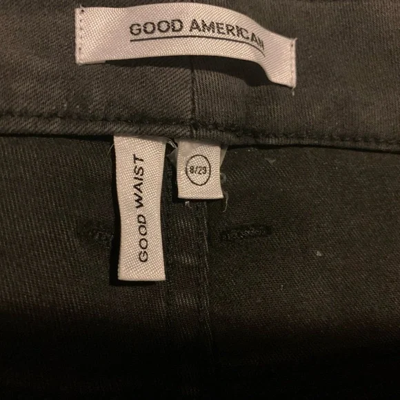 Good American Good Waist Jeans Gray Metallic Coated Snakeskin Skinny Size 8/29 - Picture 10 of 14